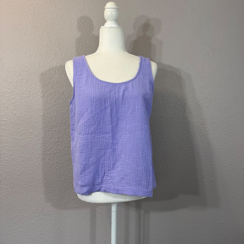 NWT J. Jill Women's PETITE Size‎ SP Lily Purple Sleeveless Gauze Tank Top